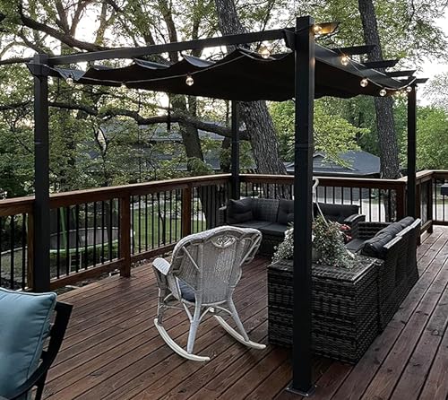 PURPLE LEAF 10x12 Outdoor Retractable Pergola Canopy