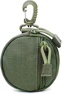 Coin Purchase Keychain,Professional Small Molle Pouch Accessories,Small Round Coin Holder Pouch,Tactical Bag Case as Coin Purse Keychain, Case Wallet, Wireless Headset Pack,Army Green Color. - Igreli