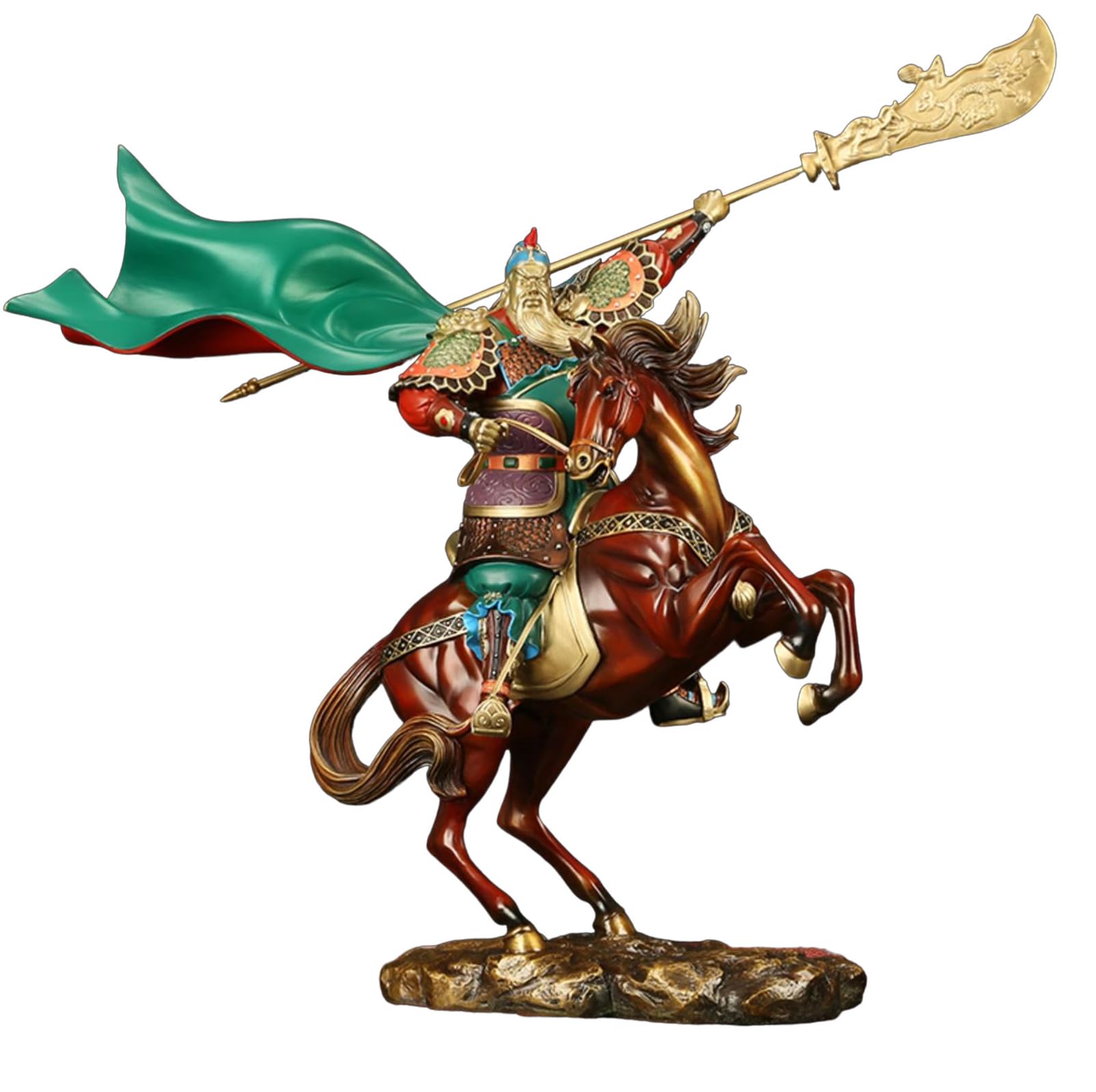 FENGSHUI-CAISHEN Pure Copper Guan Yu Statues - God of Wealth and Fortune, Feng Shui Gifts, Guan Gong Sculpture, Kwan Kung Figurines