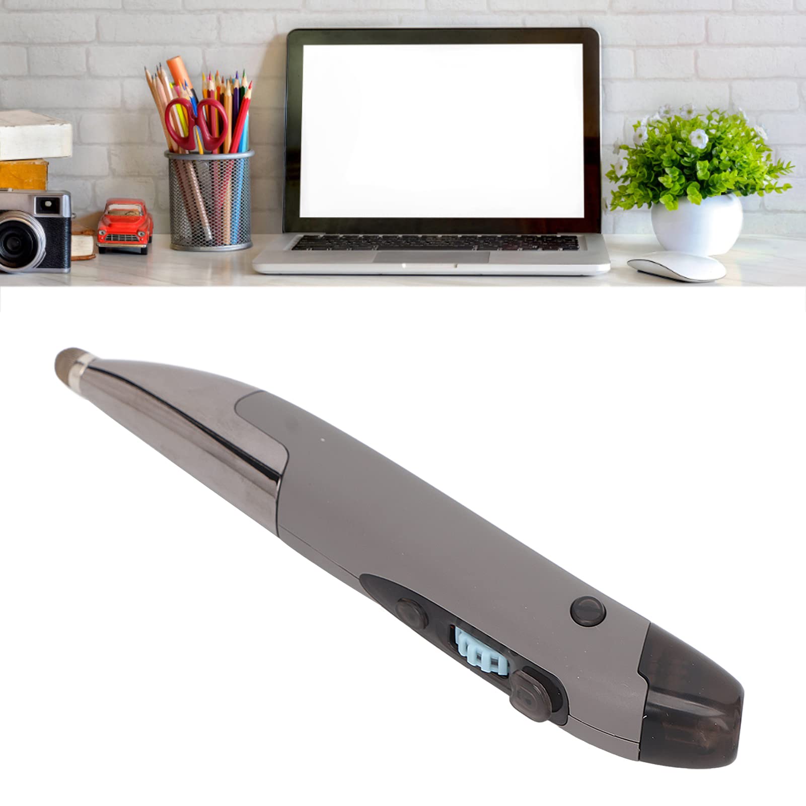 ADITAM Pocket Pen Mouse, Mouse Ottico Wireless con Penna con Ricevitore USB, Mouse ergonomico da 1600 DPI per PC Laptop Notebook (Blu) Double The Comfort