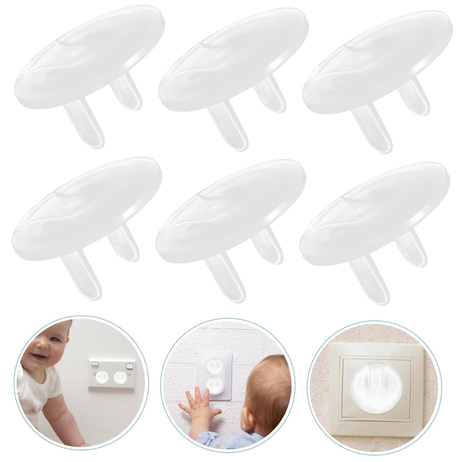 Abaodam 36pcs Outlet Transparent Electrical Safety Plugs for Standard Wall Outlets Boy Girl Socket Easy Install Secure Design for Peace of Mind