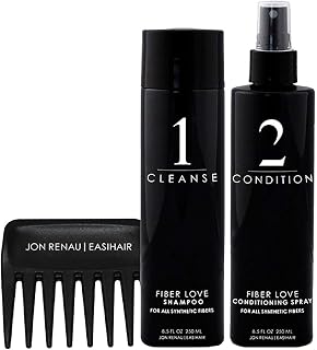 Jon Renau - Fibre Love Shampoo & Conditioner 250ml Kit & Wide Tooth Comb