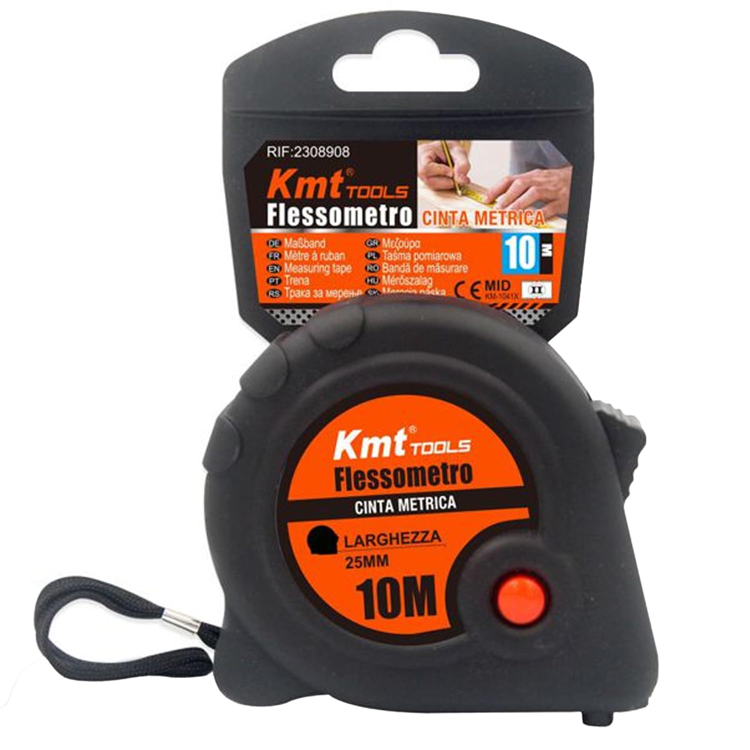 CABLEPELADO Nastro metrico, Nastro di misurazione, Metro, Flessometro, Nastro di misurazione retrattile, Nastro di misurazione, cinturino da polso, larghezza 25 mm x 10 metri