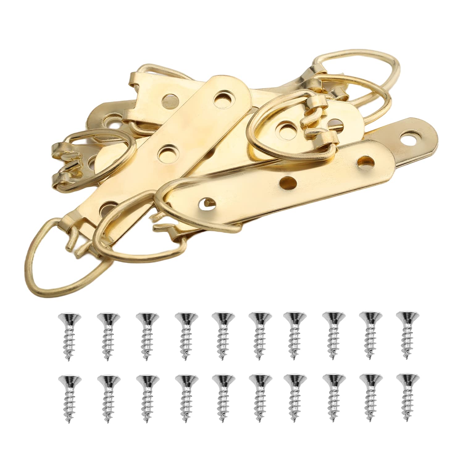 MroMax 30PCS Ring Picture Frame Buckle 3.54" x 0.59"Gold Tone Assortment Kit for Home Decoration Picture Frames Photo Hanging Solutions