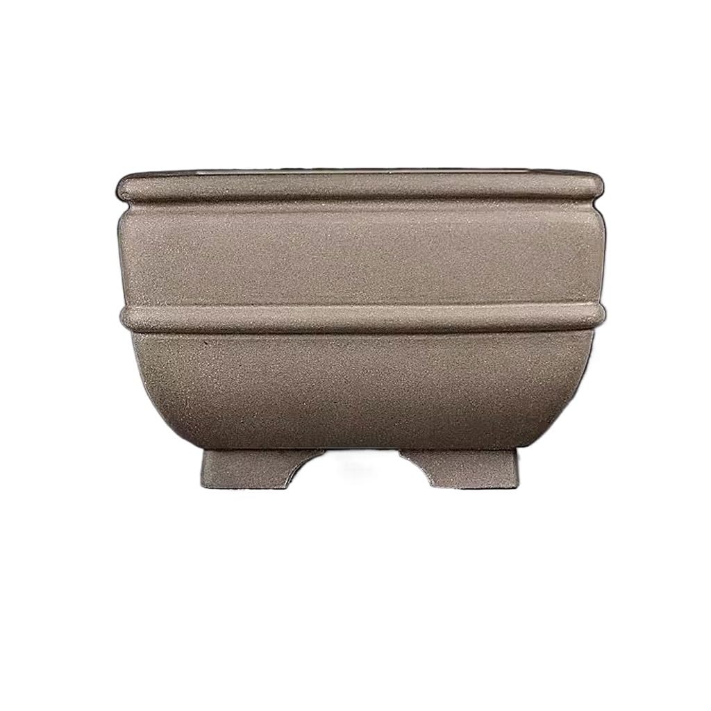 Gelasige 15X15x10.5cm Flower Pots Planter Purple Clay Planter 5.9 Inch Handmade Square Planter Plant Planter Outdoor Flower Pots