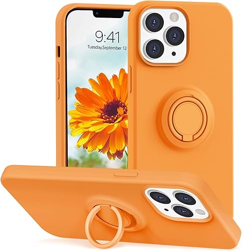CHEZEAL Funda diseñada para iPhone 13 Pro, con soporte de anillo, soporte magnético para automóvil, forro de microfibra antiarañazos, funda delgada