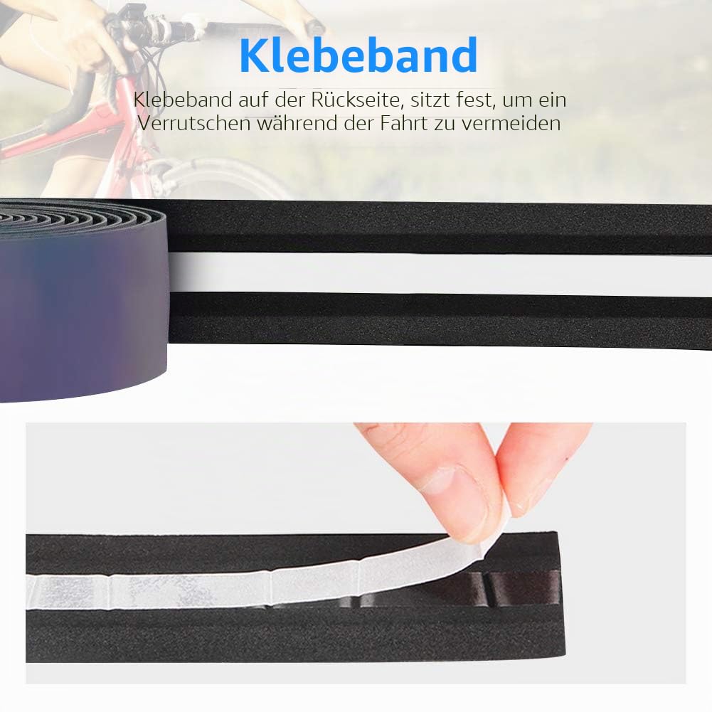 klebeband für lenkerband Bumlon Fahrrad Lenkerband, Griffband Rennrad,2 Rollen Reflektierend Lenker Tape for Cycling Fahrrad Mountainbike Rennrad Sport & Freizeit Kategorie_E-City Bike slip structure of this Color:100-Silver/Black Geräucherter Lachsschinken