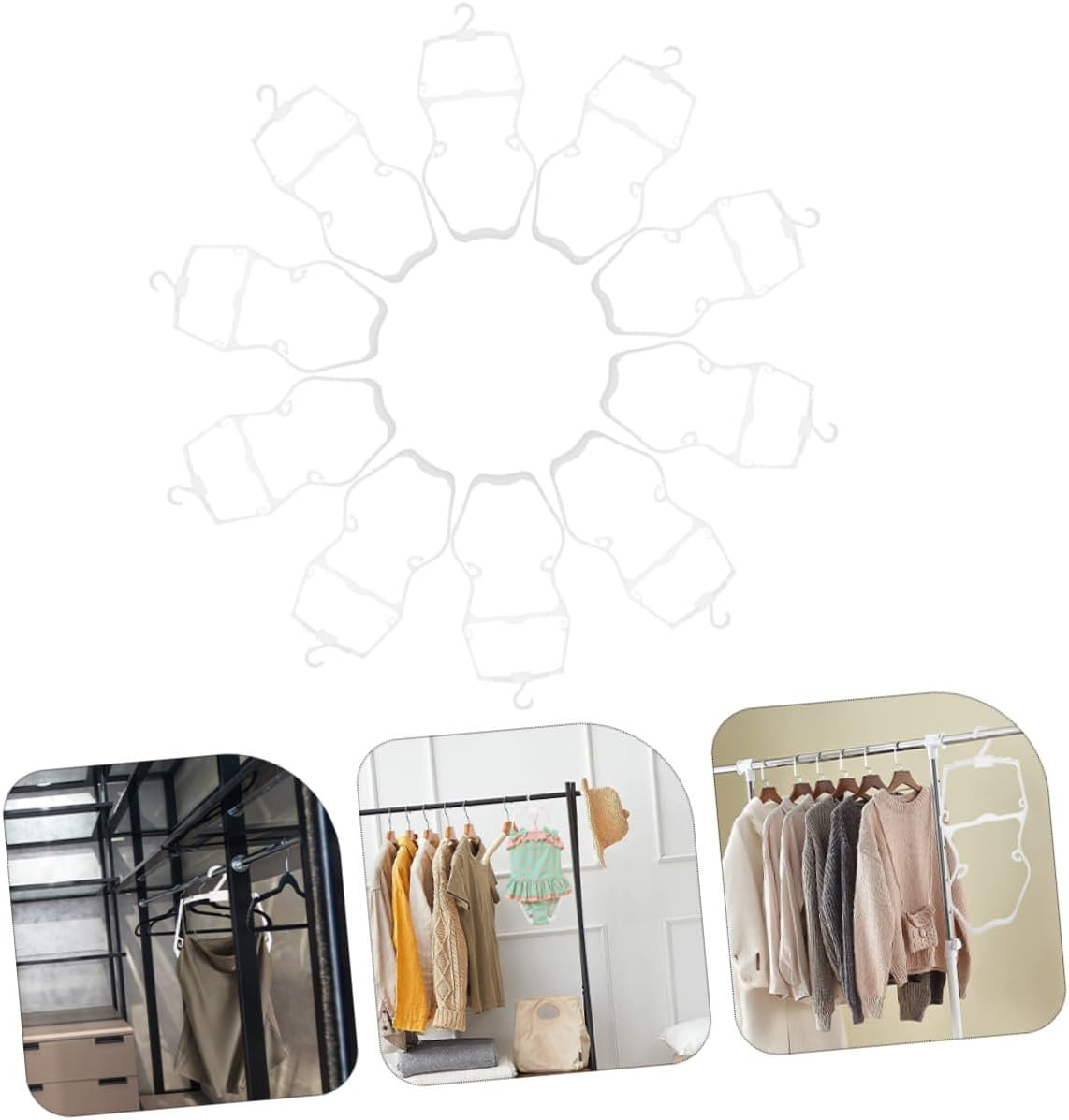 10 Pcs Swimwear Hangers White Plastic Clothes Hangers with Body Shape Design for Nursery Bedroom Closet Storage
