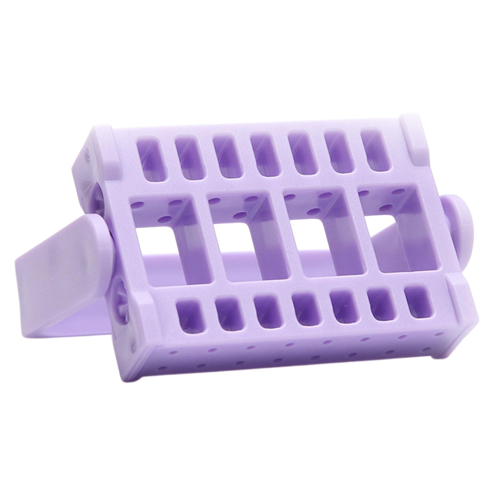 Kaeltsyn Purple 32 Slot Manicure Nails Drill Bit Holder Stand With Foldable Desktop Display And Angled For Salon And Home Use Manicure Workstation Organizer Tool Station Tabletop Bit Sorting Stand Fold Out