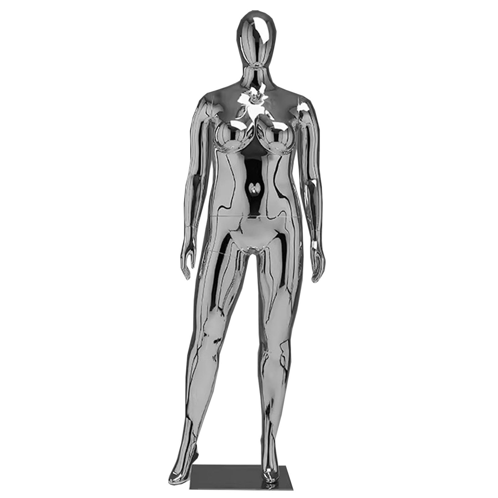 XCSCUK Plus Size Female Full Body Mannequin, 73in Detachable Plastic Dress Form,Full Body Retail Display Form, for Clothing Shops (Silver)