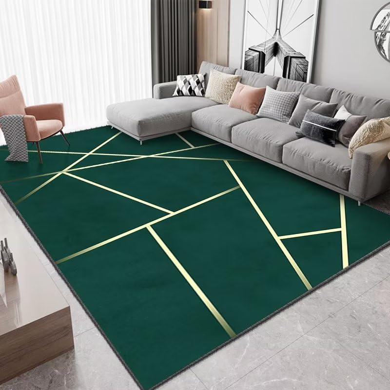 Tapis de chambre lavable vert pour la décoration moderne d'une chambre ado fille