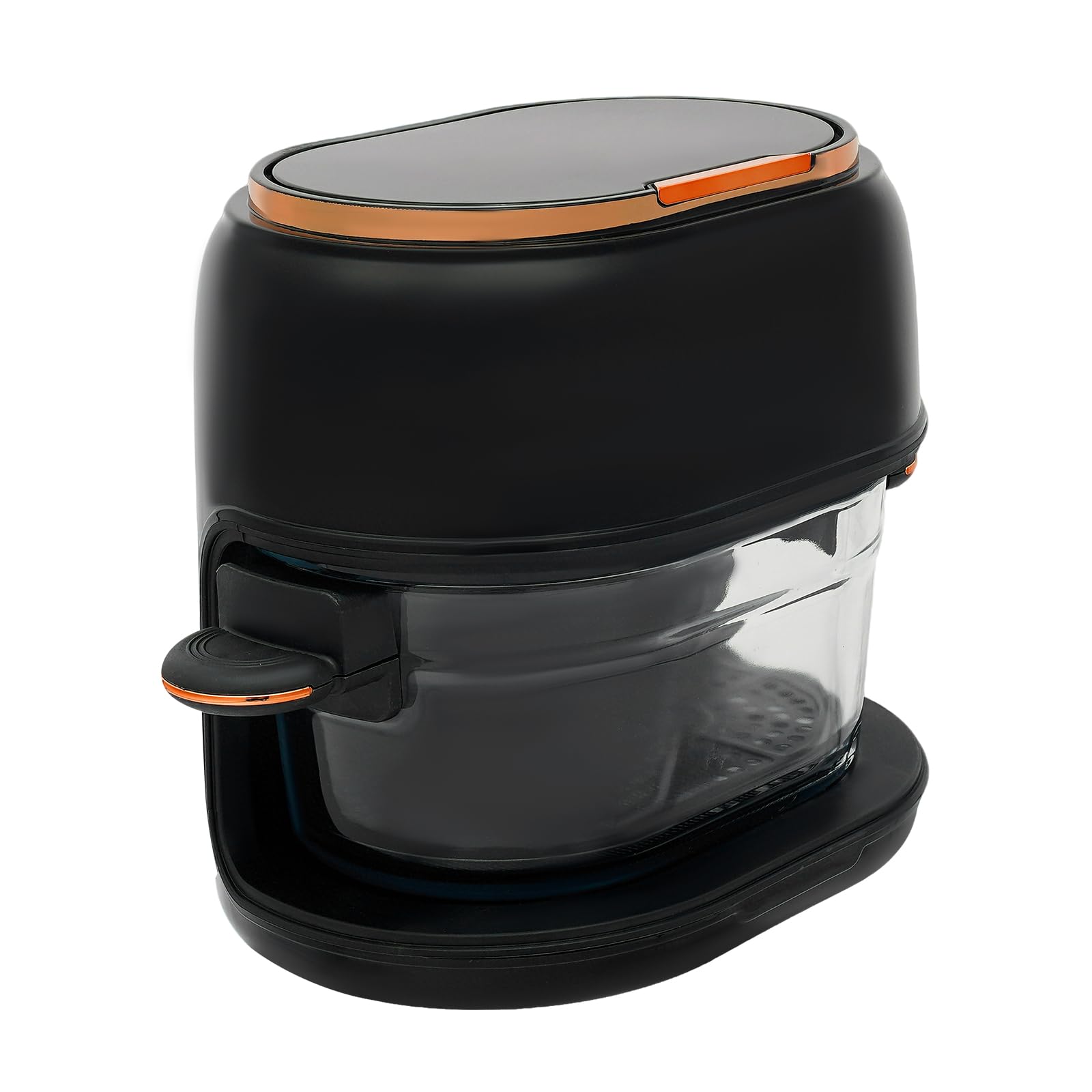 Freidora de aire caliente de 4 L con pantalla táctil y cesta de cristal visible, 1350 W, 220-240 V, 140-374 F, temporizador de 24 horas, freidora de aire caliente multifuncional para familia, patatas