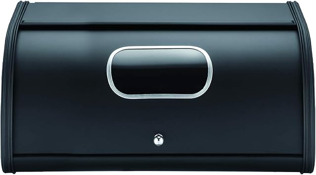 HILFA Stainless Steel Bread Box with Roll Up Lid with Window
