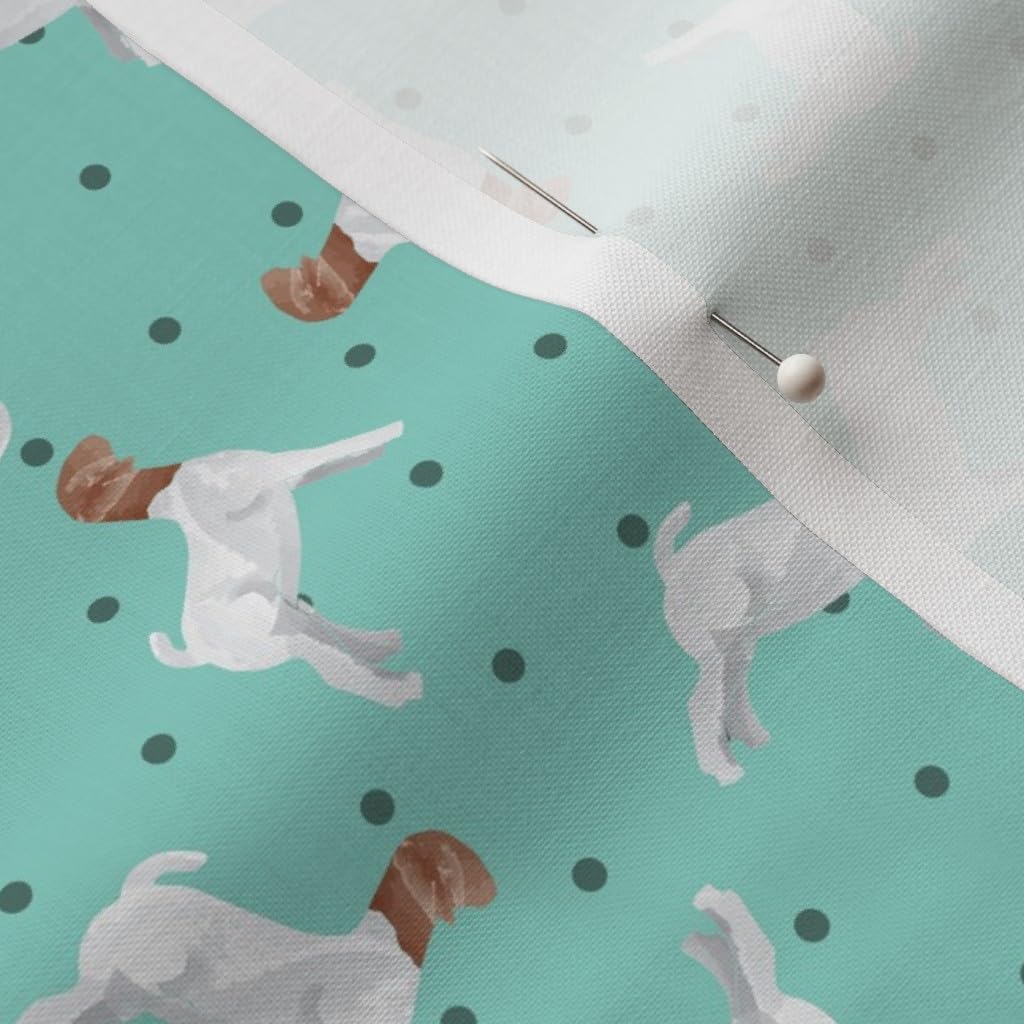 Spoonflower Fabric - Polka Dots Boer Goat Teal Livestock Showstock Printed on Petal Signature Cotton Fabric by The Yard - Sewing Quilting Apparel Crafts Decor