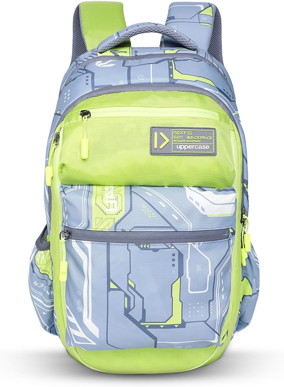 uppercase36L Pixel 01 Laptop Backpack | School Bag | Triple Compartment | Quick-Access Pocket & Shoe Pocket | Well- Padded Backpack | Trolley Sleeve | For Men & Women | 750 Days Warranty (Grey)
