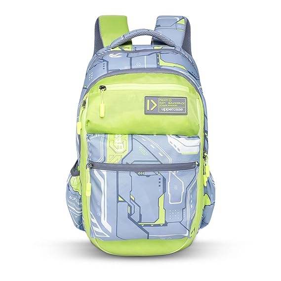 uppercase 36L Pixel 01 Laptop Backpack | School Bag | Triple Compartment | Quick-Access Pocket & Shoe Pocket | Well- Padded Backpack | Trolley Sleeve | For Men & Women | 750 Days Warranty (Grey)