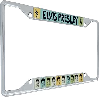 Desert Cactus Elvis Presley Car Accessories Metal License Plate Frame and Tag Holder for Front or Rear of Car (Style 1)