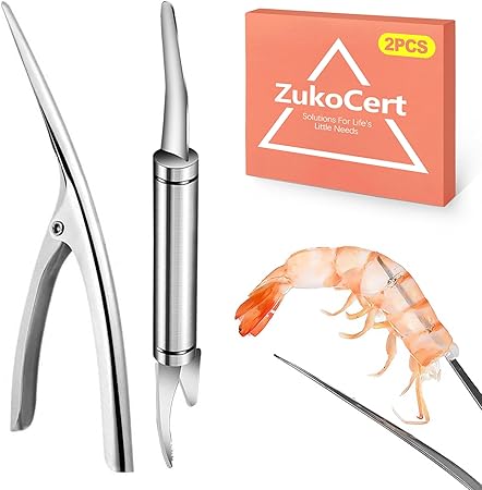 ZukoCert 2 Pack Shrimp Deveiner Tool - Stainless Steel Shrimp