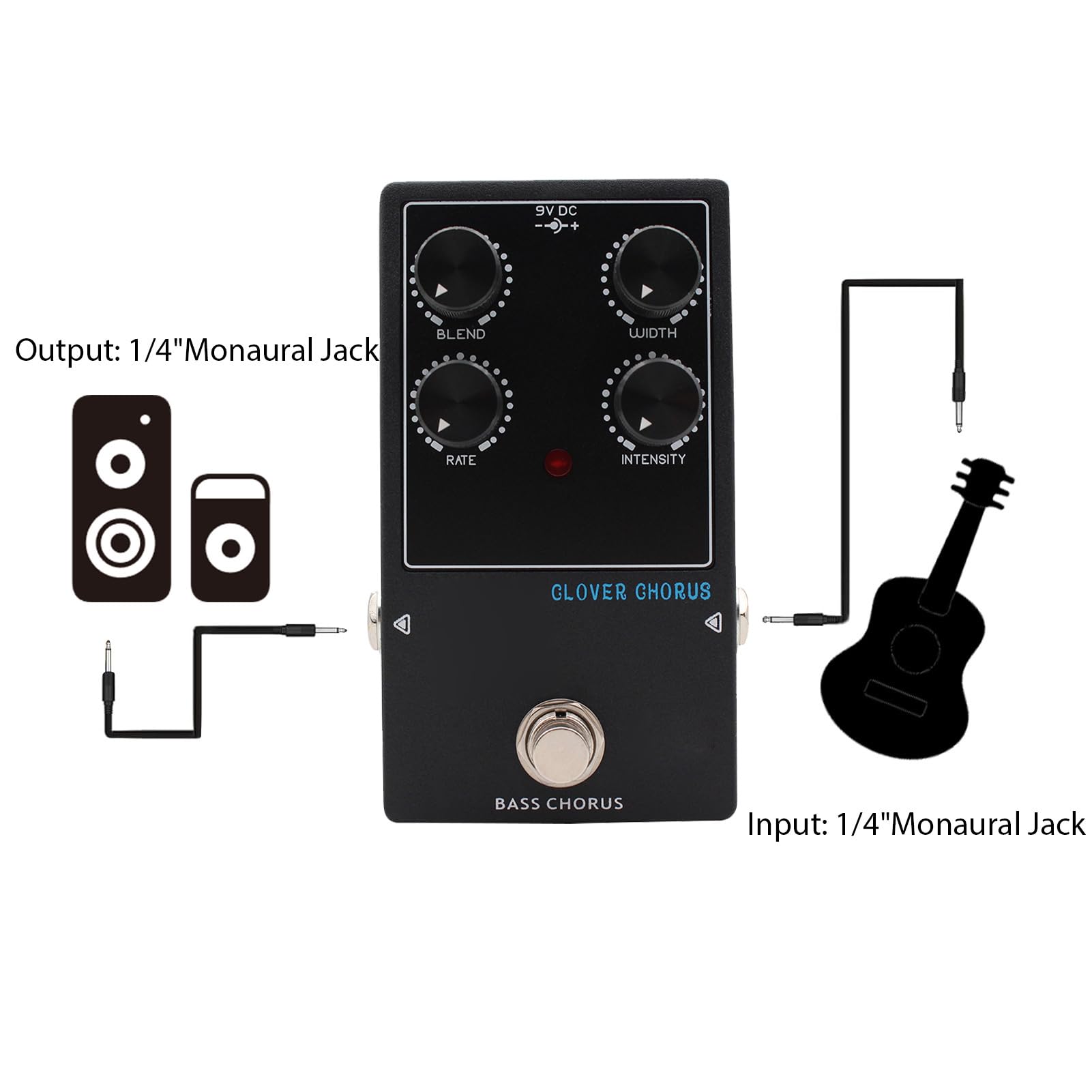 Generic Pedał Gitarowy Chorus, Technologia Analog Bucket Brigades, pedał Efektów Gitarowych True Bypass z funkcją Mieszania, szerokość Intensywności dla Gitary Basowej
