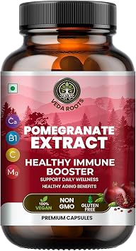 Pomegranate Extract Capsules Antioxidant & Immune Booster for Men & Women Heart, Skin & Joint Support Polyphenol-Rich Supplement 100 Vegan Capsules
