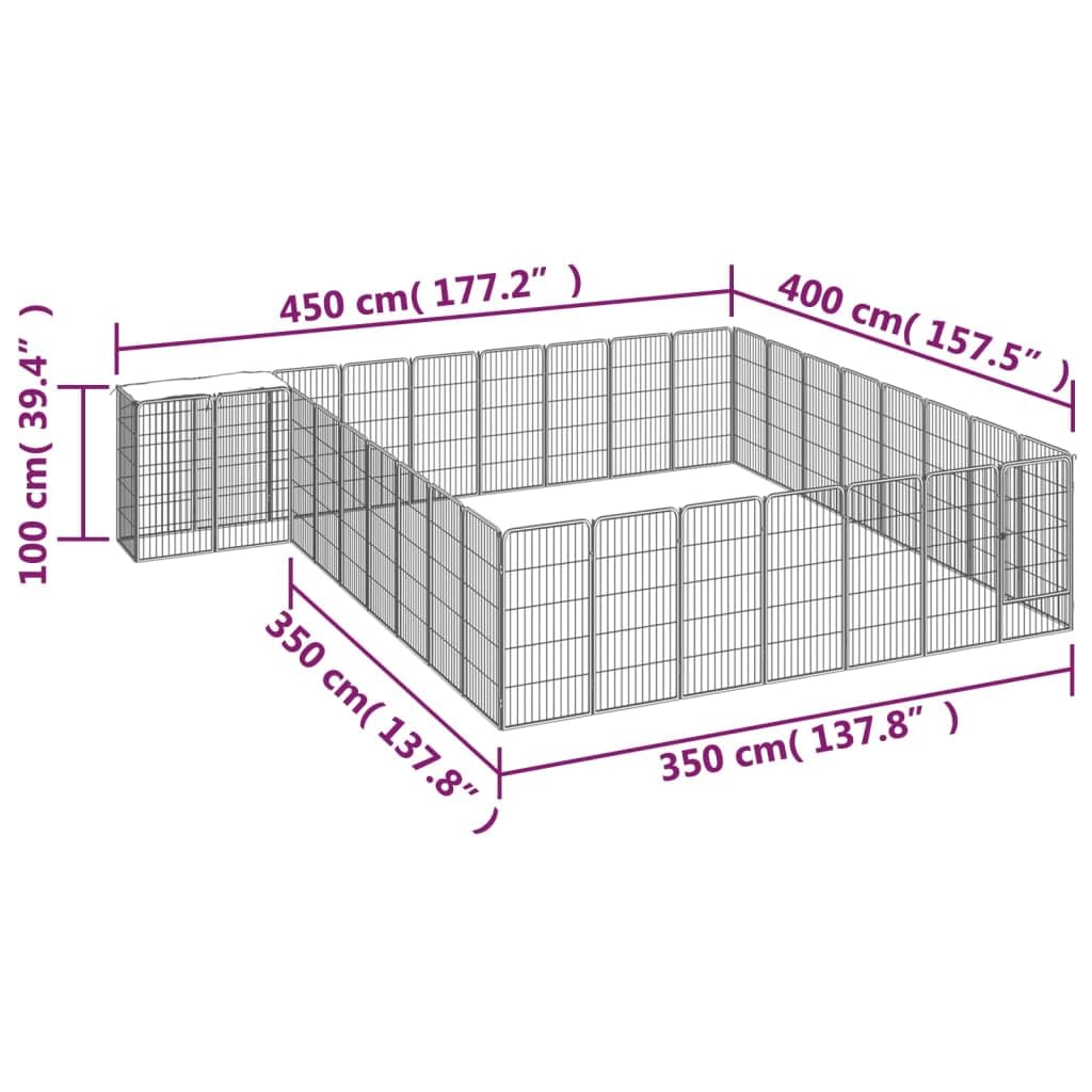 34-TLG. Parque para perros de acero con recubrimiento en polvo, 50 x 100 cm, con techo, caño seguro para cachorros y perros para jardín, exterior, interior, resistente a la intemperie y