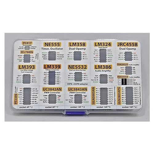 LeHang XL-IC-Chip-Sortiment PC817 NE555 LM358 LM324 JRC4558 LM393 LM339 NE5532 LM386 PT2399 UC3842AN ULN2003AN ULN2803APG ICL7660s