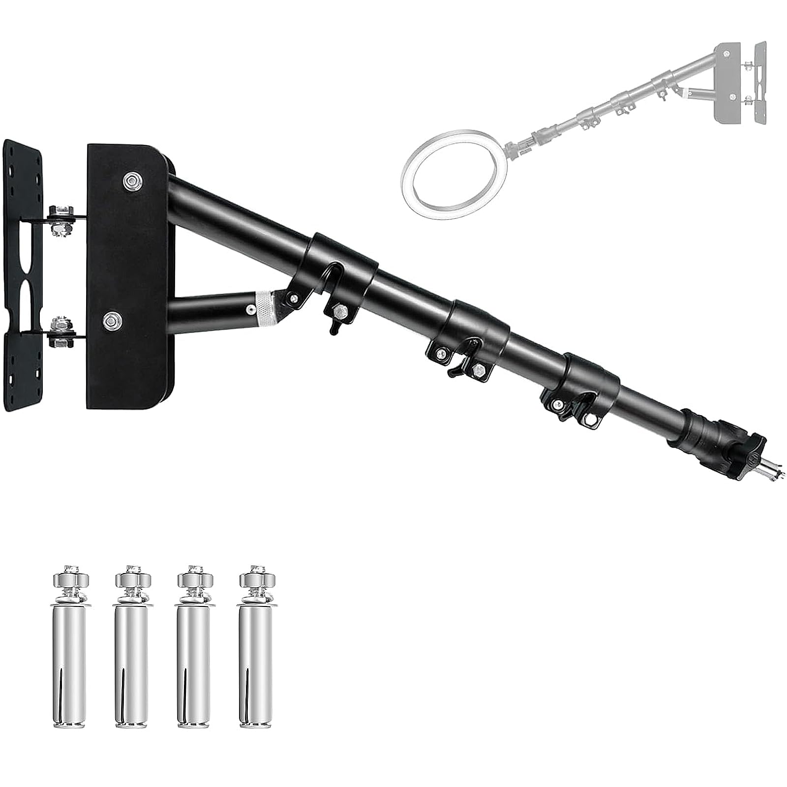 Triángulo Montaje en Pared Boom Brazo, Brazo Triangular de Montaje en Pared de 43 a 100 cm, Soporte de Pared para Fotografía, para fotografía, Estudio fotográfico
