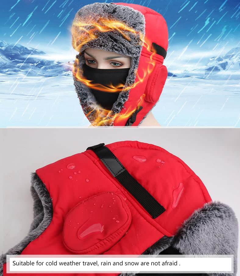 Cappello da trapper invernale unisex da uomo Cappello caldo da donna con paraorecchie in pelliccia sintetica spessa e morbida Protezione per le orecchie calda e impermeabile s/blue/L