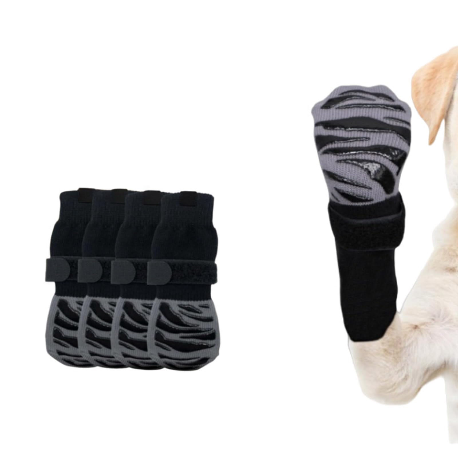 Calzini Per Cani Antiscivolo E Aderenti Calzini Per Cani Premium Per Pavimenti in Legno, Calzini Invernali Per Cani Ispessiti Morbidi E Caldi, Prevengono La Leccatura Delle Zampe - Forte Trazione,XL