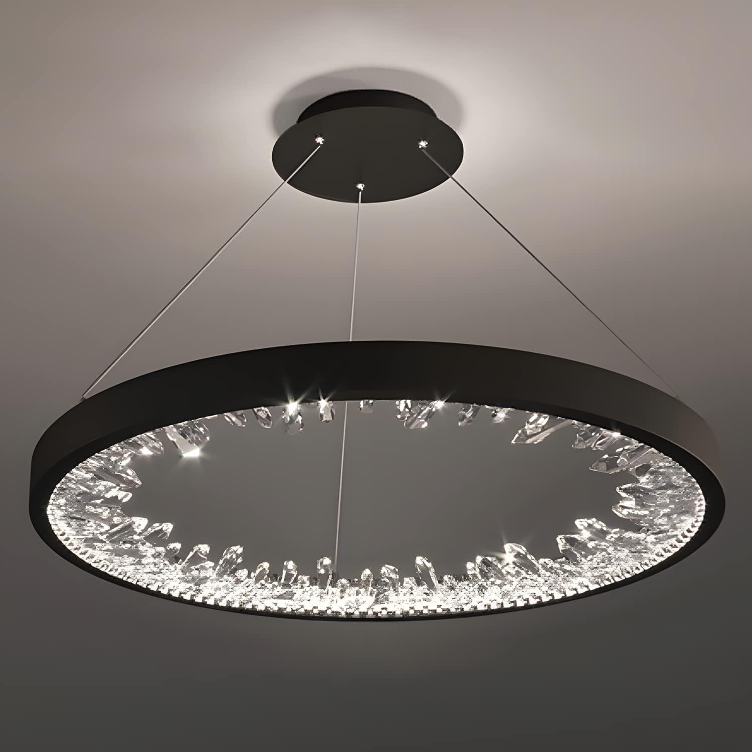 Plafonnier dorée LED réglable pour illuminer les grands salons