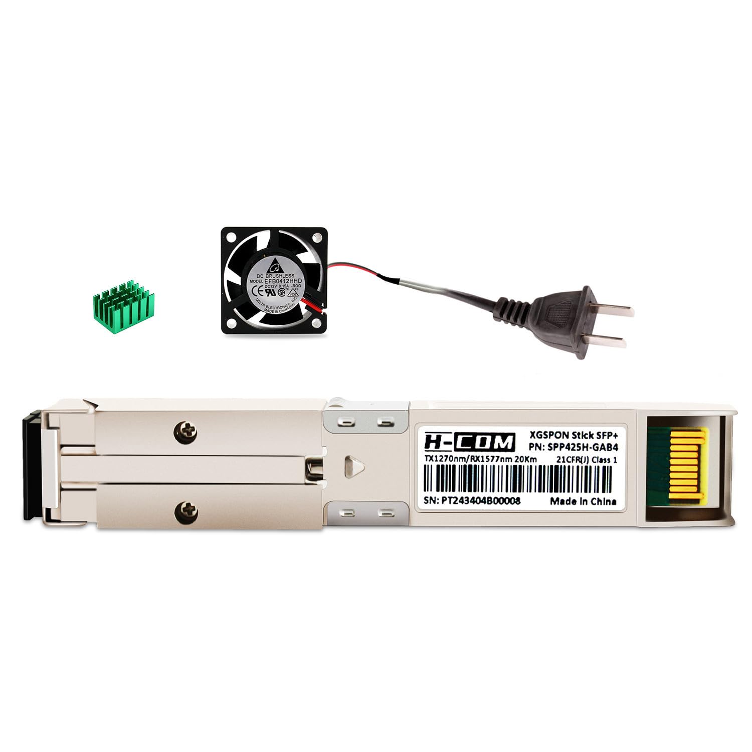 XGSPON ONU Stick with Cooling Fan, 10G SFP+ Optical Transceiver