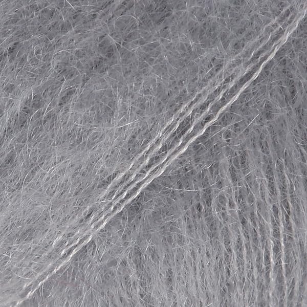Kid Silk - Mulitple colours Garnstudio DROPS Knitting Lace Weight Mohair and Silk 100% Yarn (10 Grey) — image 1