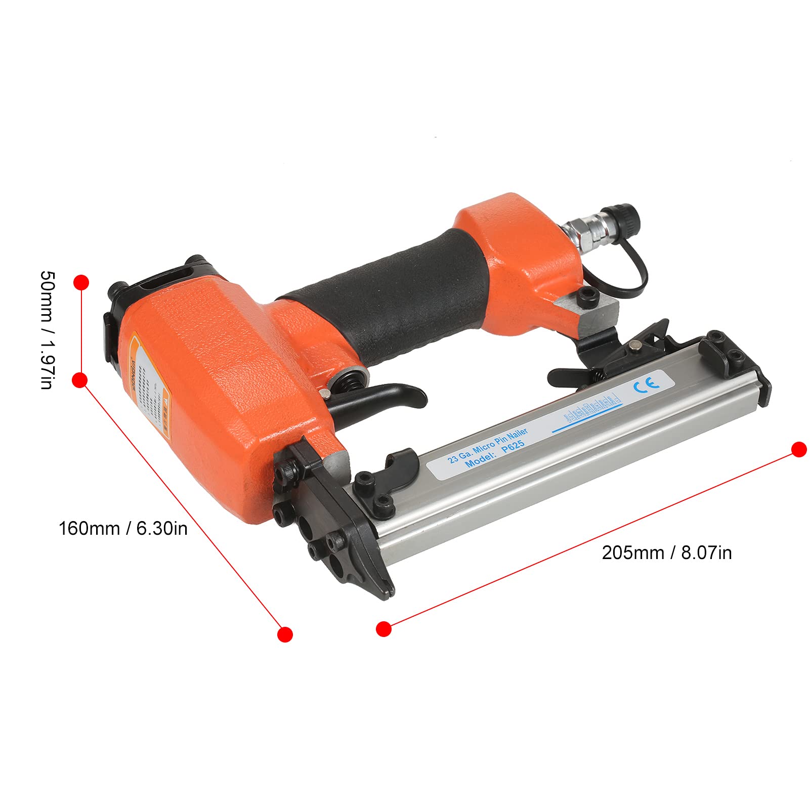 23 Gauge Micro Pin Nailer 1 2 Pollice ad aria Pneumatica Finitura Cucitrice Alimentata Chiodo per la Lavorazione Del Legno Mobili Decorazione Facile Rimuovere Chiodi Bloccati