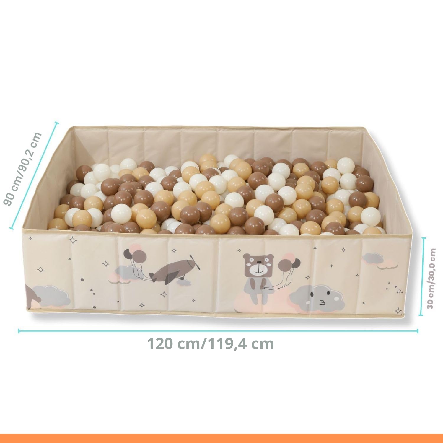 Bällebad für Kinder - Faltbarer und tragbarer Bällebad - Spielzeugwürfel für drinnen und draußen - (Bälle Nicht im Lieferumfang enthalten).