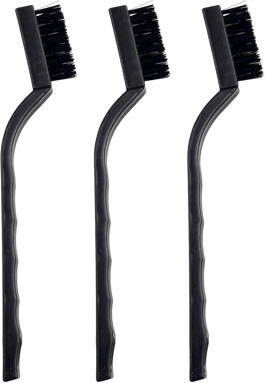 3 Pcs Anti Static Cleaning Brush ESD Safe Brush For Electronics PCB Cleaning Tool Static Discharge Brush Electronic Component Cleaner Non Slip Handle Small Crank Brush Black 170mm