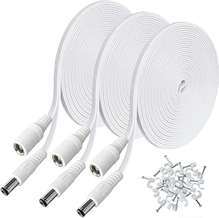 SIOCEN【3-Pack】 20ft DC Power Extension Cable,5.5mm x 2.1mm 12v Extension Cord Security Camera Power Cable Male to Female for CCTV IP Indoor Camera Dvr Standalone LED Strip,Supply Adapter