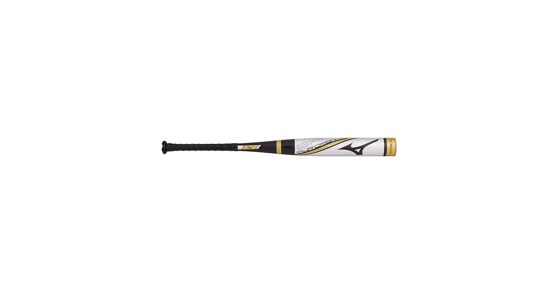 Mizuno B19-PWR CRBN BBCOR Baseball Bat (-3), Silver-Gold 33