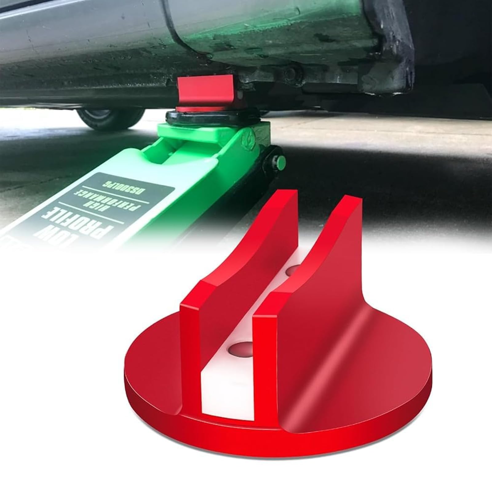 Largoodsマグネット式ジャッキパッド アルミ製 ピンチ溶接ジャッキアダプター 溝付き ジャッ キアップ用アダプター 汎用式 超高耐久 汎用じゃっきアタッチメント1個セット レッド
