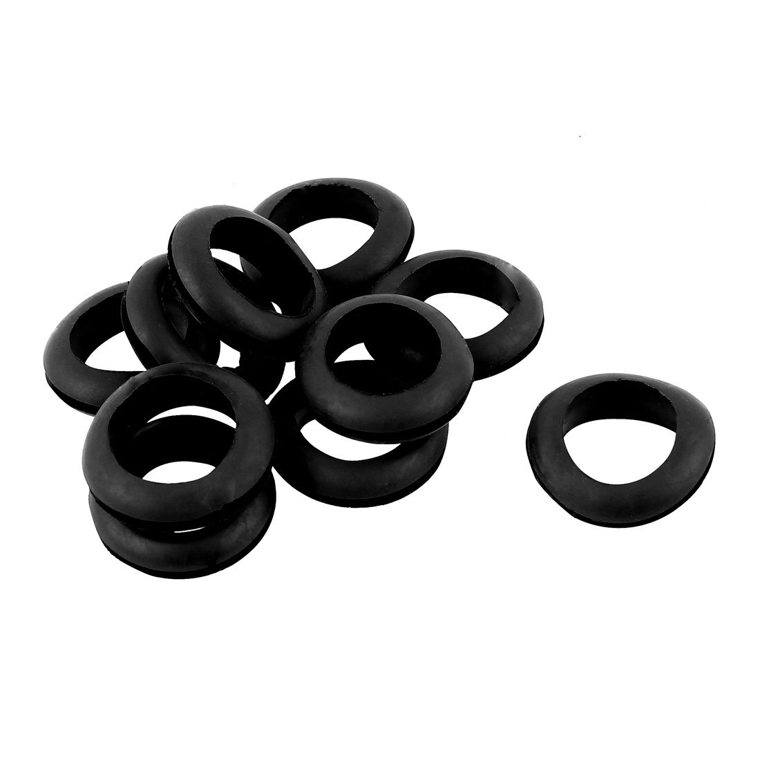 Aexit 10pcs 20mm Cleaning Brushes Inner Dia Black Rubber Electrical Round Wire Antistatic Brushes Grommet ket