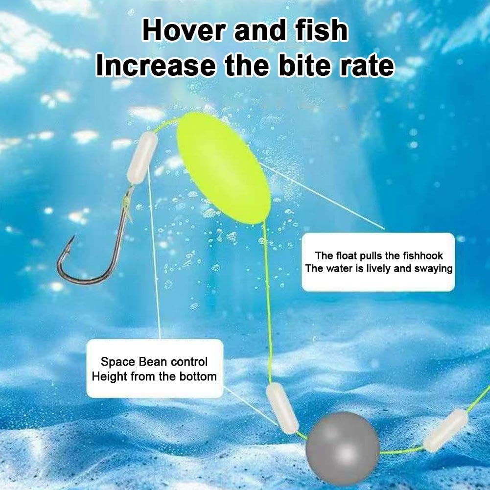 5er Set Angelhaken Doppelhaken - Fluoreszierend Gelb Für Süß- & Salzwasser