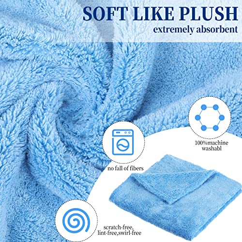 Tallew 16 Pcs Cars Microfiber Towels Buffing Drying Wash Cleaning Towel Cloths Plush Large Car Towels Thick Car Care Polishing Detailing Buffing Waxing Scratch Proof Towel, 15.75 X 15.75 Inch #TOP1