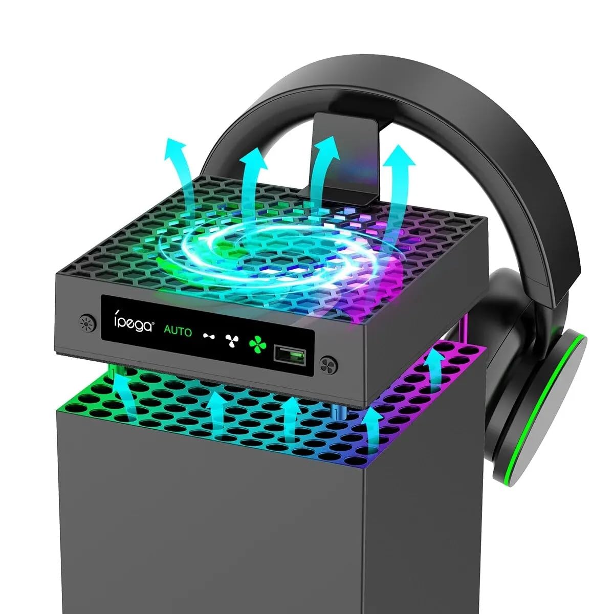 New World RGB Cooling Fan With Headset Holder Mount For Xbox Series X , Xbox Series X Cooling Fan (B0D4HGTT1V) Amazon Price History, Amazon Price Tracker