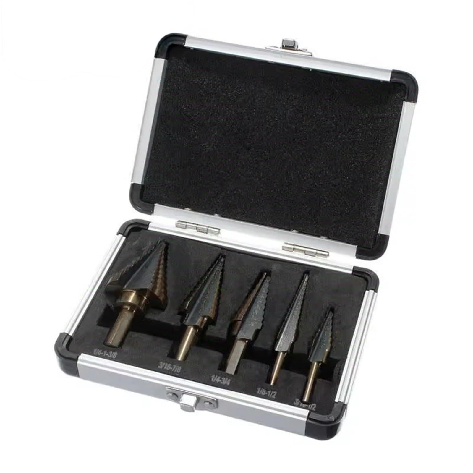 Set Di Punte A Gradini HSS 4241 for Fori Multipli Al Cobalto, 50 Dimensioni | Strumenti Strumento di perforazione del metallo con custodia in alluminio for punta da trapano cono a gradino in metallo