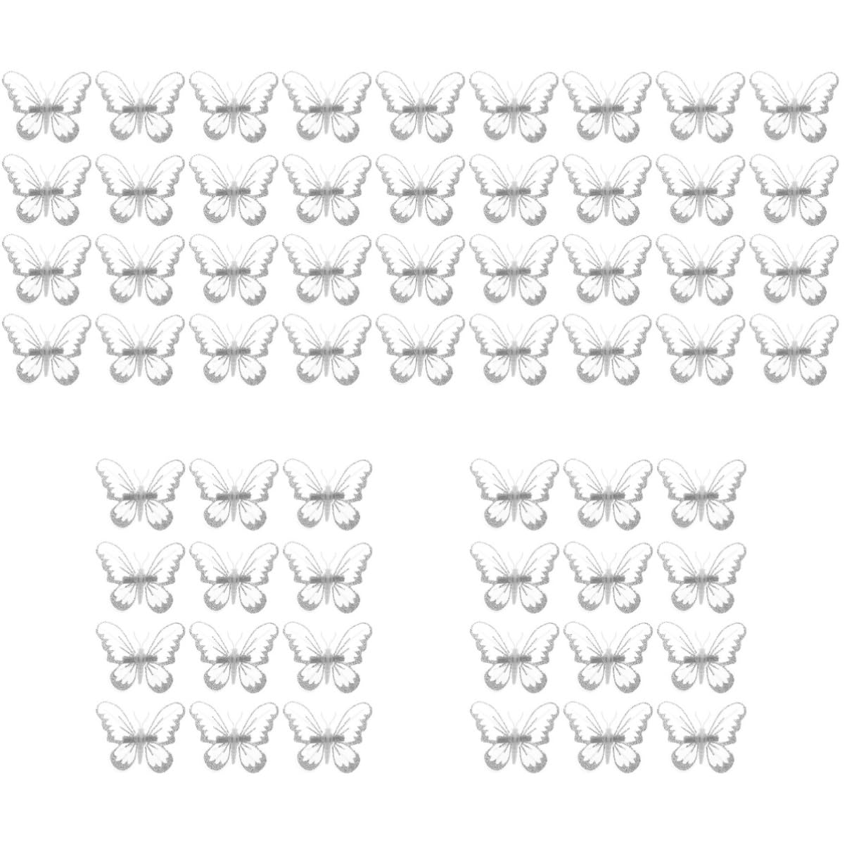 DOITOOL 5 Sätze Künstliche Schmetterlinge Mit Clip Dekoration Für Diy Bastelprojekte Große Stoffschmetterlinge Für Hochzeiten Geburtstage Weihnachten Und Mehr 12 Stück * 5