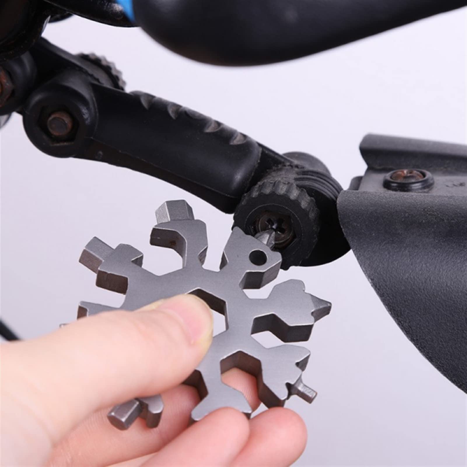 Schneeflocken-Schraubenschlüssel, Schneeflocken-Multitool, Schraubendreherschlüssel(Black)