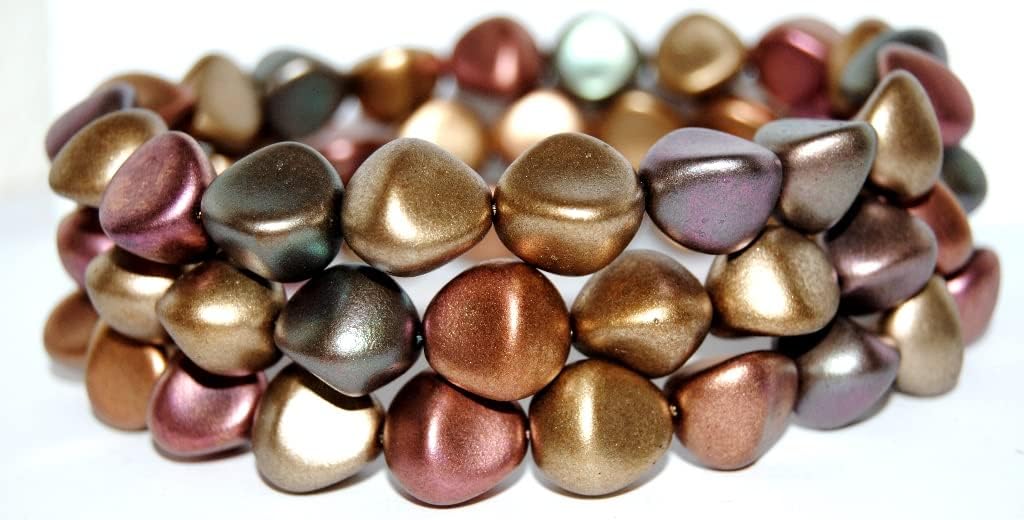 60 pcs Shaped Stone Like Pressed Glass Beads, 1620 (1620), Glass, Czech Republic, Size 15 mm (0.59 in)