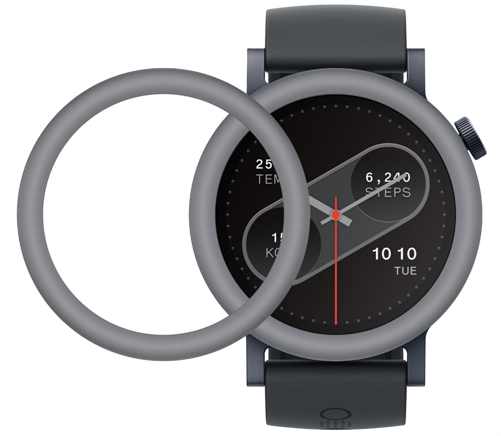 GIOPUEY Protective Ring Compatible with CMF Watch Pro 2, Bezel Ring, Bezel Styling Bezel Protective Case, Protective Ring Made of Aluminium Alloy Metal - Y-Dark Grey für CMF Watch Pro 2 Y-Dark Grey