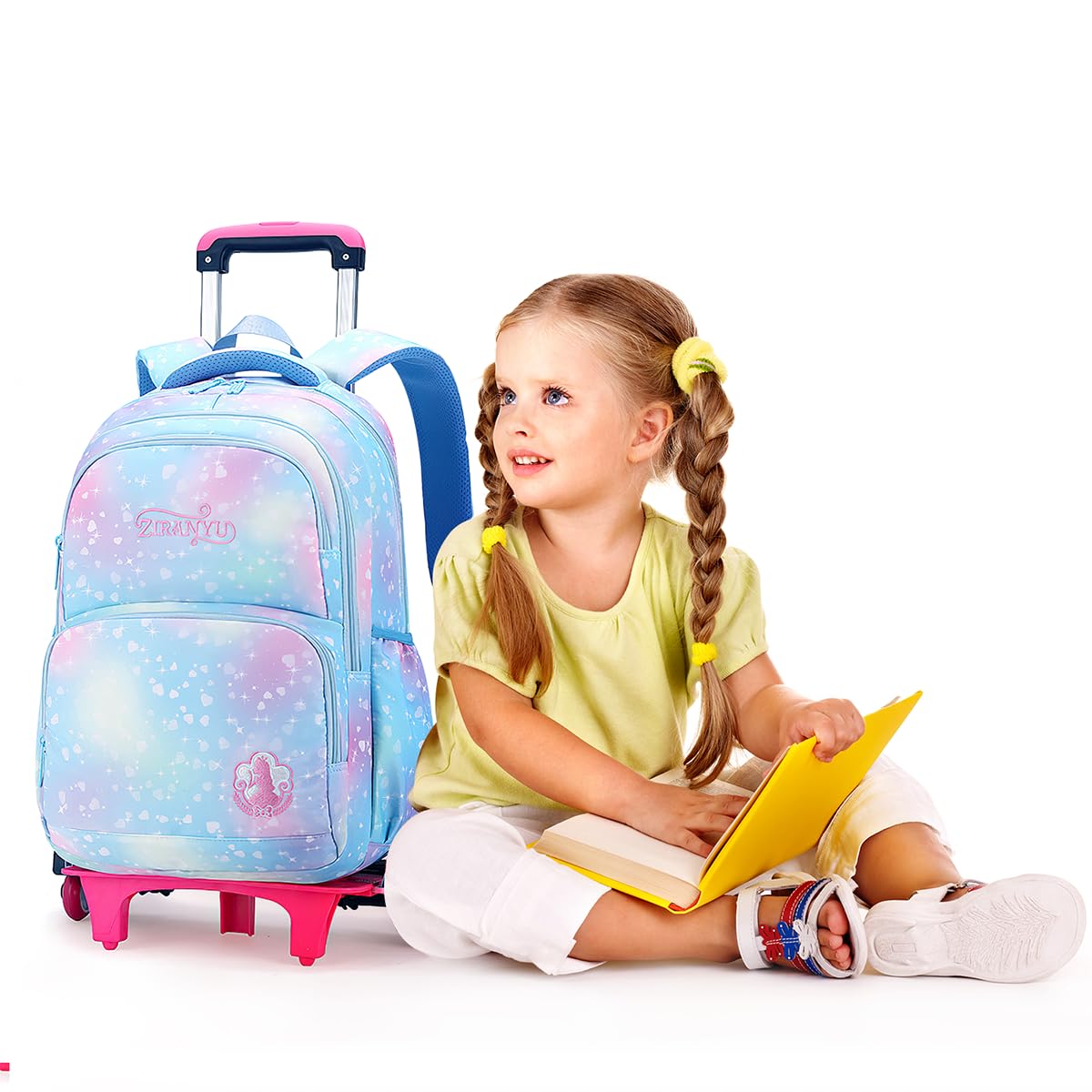 Mochila escolar con ruedas para niñas, con ruedas, 32 x 18 x 45 cm, Rucksack