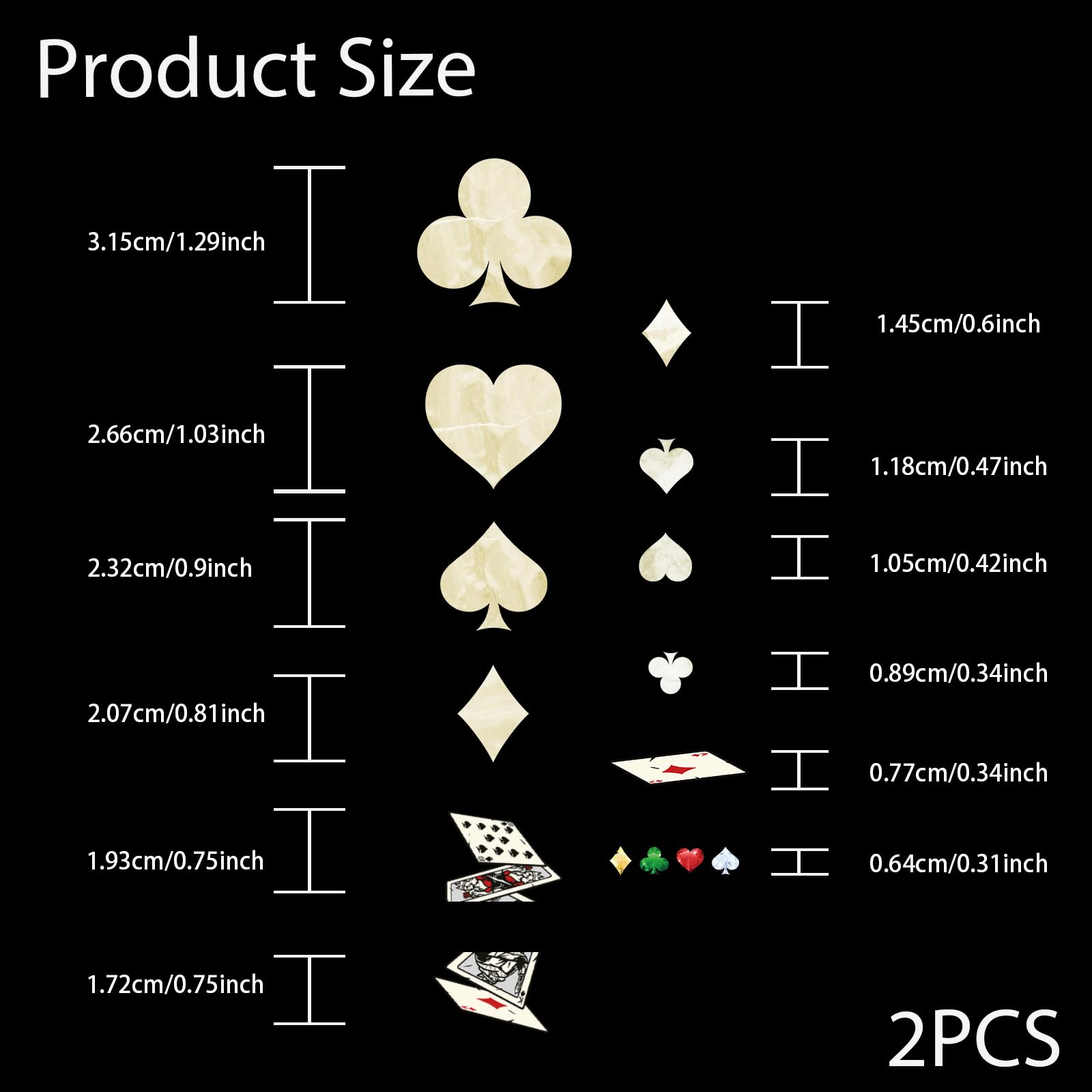 PLIGREAT 2 Pz Chitarra Decor Adesivi Chitarra Collo Adesivo FAI DA TE Chitarra Decor Rimovibile Poker Tute Decalcomanie per Chitarra Acustica Decor Chitarra Musicale Basso Negozio Forniture