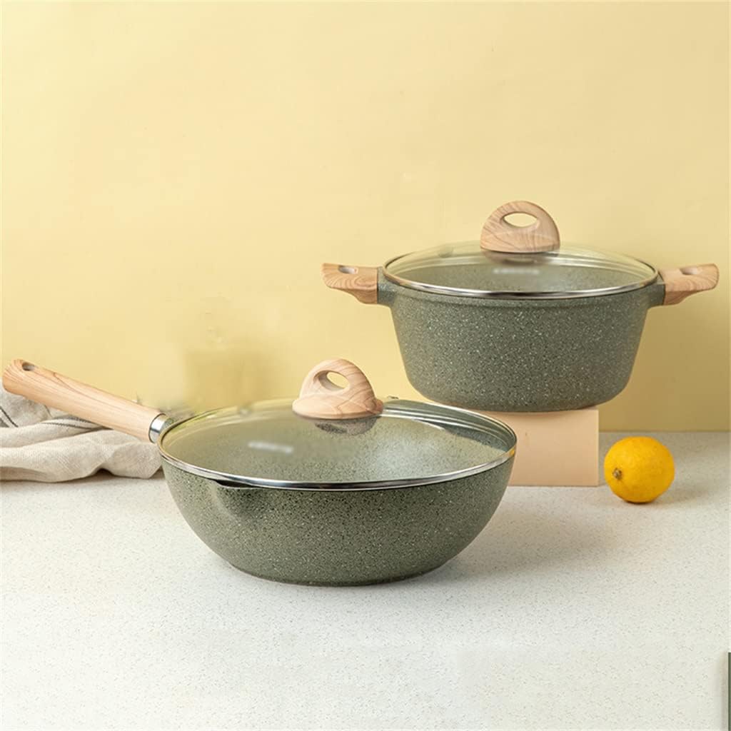 Maifan Stone Pot Household Kitchen Soup Pot + Frying Pan Combination Non-stick Less Oil And Less Smoke Easy To Clean Frying Pan image 4